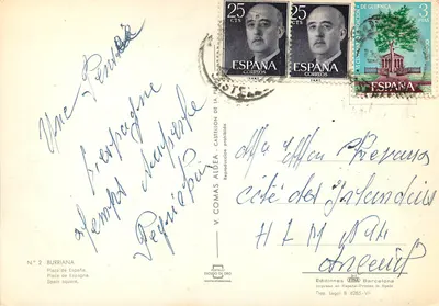 Burriana — Praça da Espanha — Editor V. Comas Aldea, n°2 — Verso