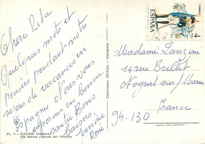 Elizondo (Navarra) — Río Baztan e presa del Chocoto — Edições Sicilia - Zaragoza, n°5 — Verso