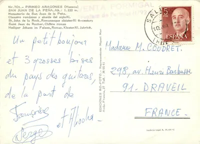 San Juan de la Peña — Mosteiro românico — Edições Ro-Foto, n°701 — Verso