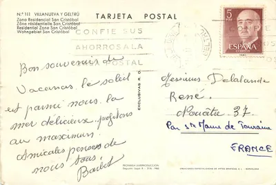 Nowoczesna pocztówka Villanueva y Geltru — Rewers