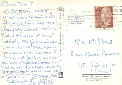 Cala de Sant Jordi — praia entre falésias — Edições FISA, n° 1357 — Verso