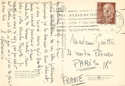 Menorca — Praça da Espanha com Santa Maria — Edições TSD Barcelona — Verso