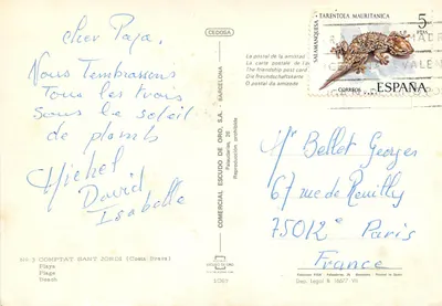 Praia de Playa Comtat Sant Jordi — Costa Brava — editor Comercial Escudo de Oro, n°3 — Verso