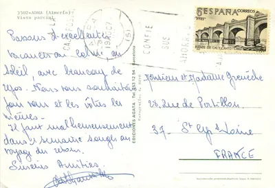 Adra (Almería) — vista parcial — Edições A. Bayo, n° 34 — Verso