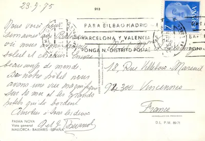 Palma Nova — Ogólny widok — Flor de Almoro, N° 2335 — Rewers