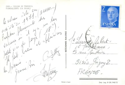 Wulkan Teneguía — Erypcja w 1971 — Wydawnictwo Gasteiz, nr 2881 — Rewers