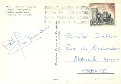 Oñate (Navarra) — Castelo ; vista parcial — Postales Vaquero, n° 9851 — Verso