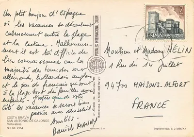 Costa Brava — San Antonio de Calonge — wydawca Postales Internacionales Color, nr GE. 2154 — Rewers
