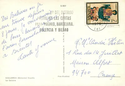 La Calobra — vista desde uma gruta — Éditions Planas — Verso