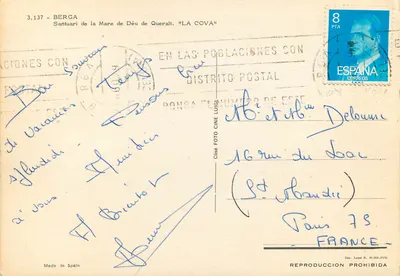 Santuario de la Mare de Déu de Queralt — 'LA COVA' — Clisé — Verso