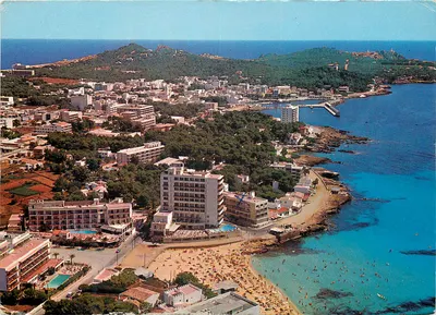 Bilhete postal moderno Mallorca Cala Ratjada Vista aérea