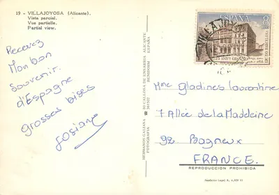 Villajoyosa — widok częściowy — Hermanos Galliana, seria 361507 — Rewers