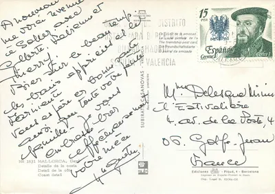Szczegół wybrzeża — Majorka — Wydawnictwo Piqué, nr 1831 — Rewers
