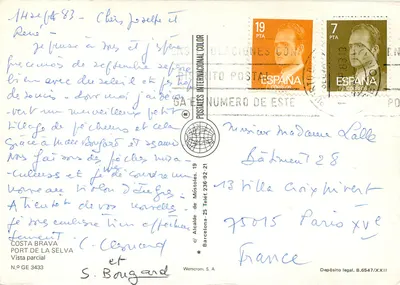 Costa Brava — Port de la Selva — Widok częściowy — Werticrom, S.A. N.º GE 3433 — Rewers