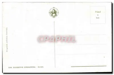 Paisagem costeira — pinheiro e rochedos — Giuseppe Grondona, n° 524 — Verso