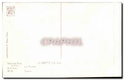 Duas mulheres na beira do mar — cena de praia — J. Leempe & Cie, Paris, N° 83 — Verso