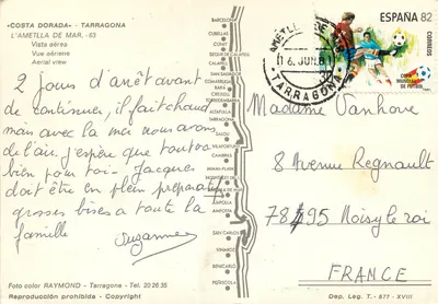 L'Ametlla de Mar — widok z lotu — Foto color RAYMOND - Tarragona — Rewers