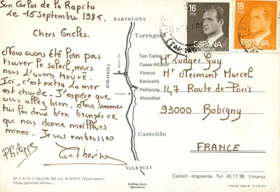San Carlos de la Rapita — widok z powietrza — Gráficas Harris (Barcelona) nr 5 — Rewers