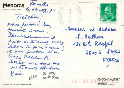 Calà Mitjana — praia e falésias — D. Legal MH 102/1990 — Verso