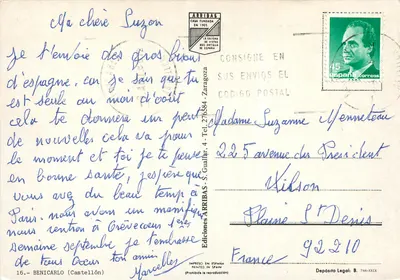 Benicarlo — widok zachodzącego słońca, paella i port — wydawca Arrribas — Rewers