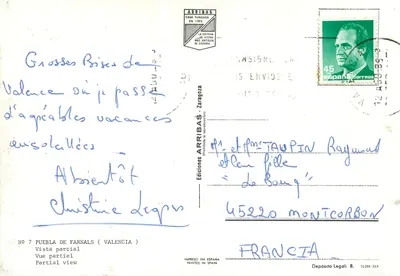 Częściowy widok Puebla de Farnals (Valencia) — Wydawnictwo Arribas, nr 7 — Rewers