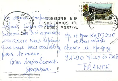 Gijón — luchtfoto, vijver met zwanen en strand — Edities Laboral — Achterkant