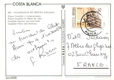 Guardamar del Segura — Praça Caudillo e prefeitura — Comercial VIZCA — Verso