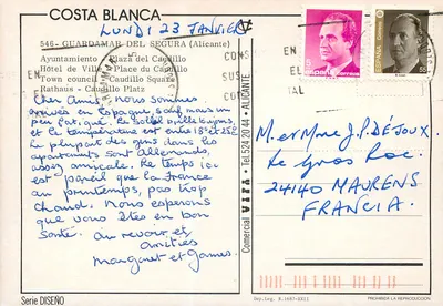 Guardamar del Segura — Plac Caudillo z fontanną — Comercial B.1687-XXII — Rewers