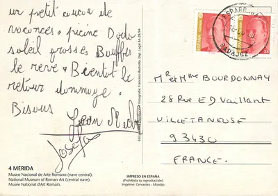 Mérida - Nationalmuseum für römische Kunst — Mittelgewölbe — Francisco Rastroillo, n°4 — Rückseite