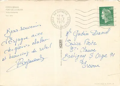 Port de la Selva — vue nocturne — éditeur PELAYO, 60 • BARCELONA, n° 2078 — Verso