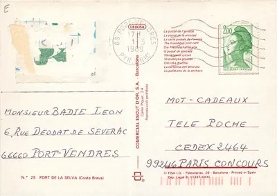 Port de la Selva — widok portu i wsi — COMERCIAL ESCUT D'OR, S.A. N.º 25 — Rewers