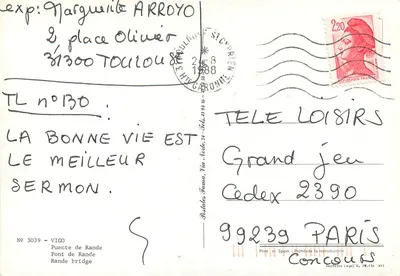 Bridge of Rande — Grand jeu — Publisher Tele Loisirs, no. 3039 — Back