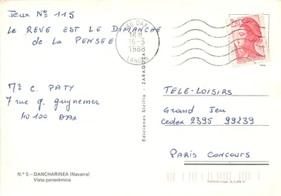 Dancharinea — widok panoramiczny — Ediciones Sicilia (Nº 5) — Rewers
