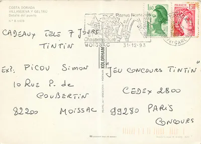 Costa Dorada — Villanueva y Geltrú — editor Kolorhama, N.º B 5439 — Verso