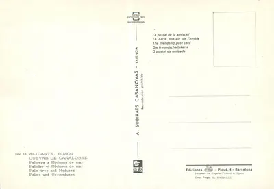 Cuevas de Canalobre — Alicante — Editor A. Subirats Casanovas, n° 11 — Verso