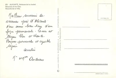 Alicante — Piękności miasta — Garcia Garrabella y Cía. S.A. — Rewers