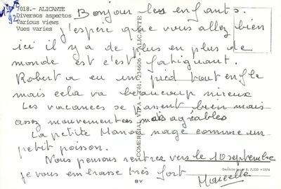 Alicante — vista da promenade cercada de palmeiras — editor Vipa, n° 7018 — Verso