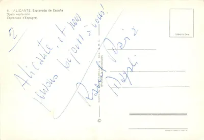 Alicante — Esplanada Hiszpańska — Garcia Marcabella y Cia. S.R.C. — Rewers
