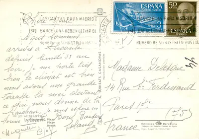 Alicante — Plaża Albujereta — Wydawnictwo OED Barcelona, nr 50 — Rewers