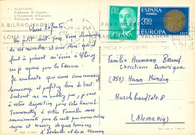 Alicante — A Esplanada da Espanha — Made in Spain — Verso