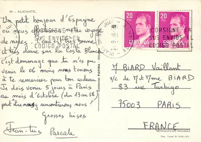 Alicante — widok panoramiczny i miejski — wydawca Codigopostal — Rewers