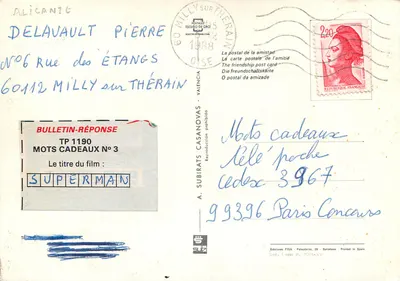 Alicante — Tower and Gardens — Publisher FISA, series TP 1190 — Back
