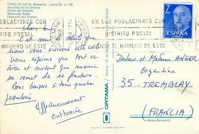 Cabo de Gata, Almería — Arrecifes de las Sirenas — Série 92, n.º 56, Impresión Casamajo - Barcelona — Verso