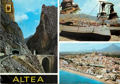 Altea — vista do túnel, barcos e panorama — editor POSTALES ESCUDO DE ORO, n°26