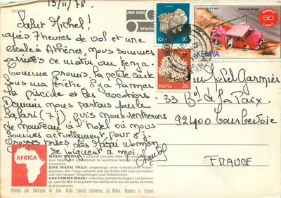 Mulher Masai — Quênia — John Hinde Limited — Verso