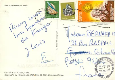 Suk — Coiffeuse ao trabalho — Edition East Africa, n°1345 — Verso