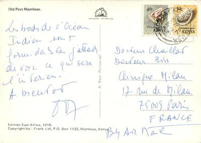 Stary port w Mombasie — Wydawnictwo East Africa, n°1219 — Frank Ltd, Kenia — Rewers