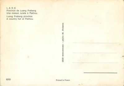 Casa rural em Pakhou — Província de Luang Prabang — IRIS Mexichrome n°6253 — Verso