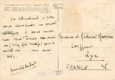 Harissa - Najświętsza Pani Libanu i Zatoka Jounieh — wydawca Krüger, nr 987/162 — Rewers