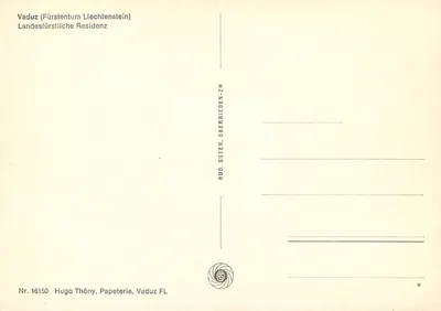 Vaduz — Liechtenstein — Hugo Thöny, Vaduz FL — Rewers